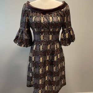 Brown, Tan, and Gray Nanette Lepore Dress